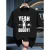 Мужская легкая футболка для бодибилдинга Yeah Buddy - Черная майка для зала с принтом _YEAH BUDTY_, Плотный дизайн для тяжелой атлетики