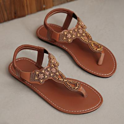 Модная обувь больших размеров на плоской подошве женская летняя с круглым носком и клипсой для стопы, со стразами, мягкой подошвой, противоскользящая, износостойкая, пляжная, прохладная, для мытья полов