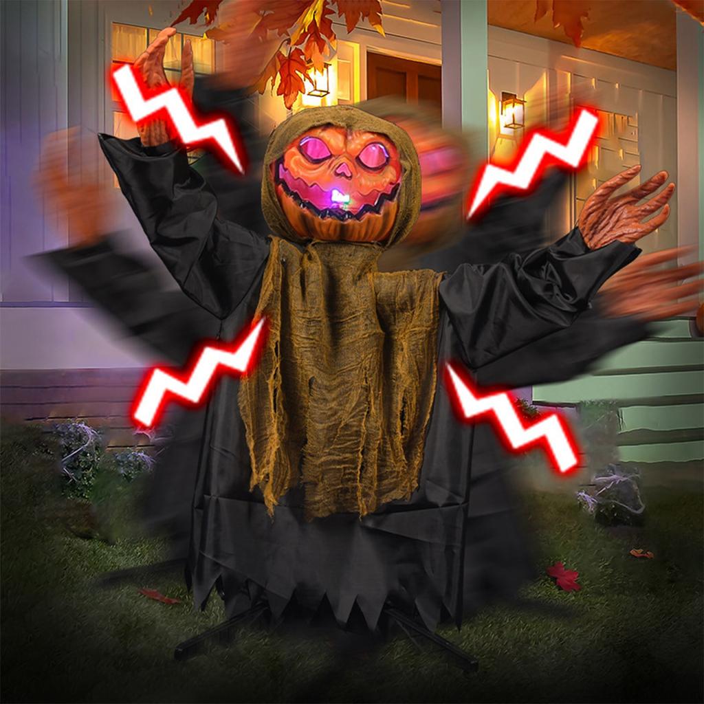 Halloween Standing Swing Pumpkin , Electric , Glowing And Sound-emitting, Terrifying Decorative Prop Garden