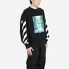 Свитшот OFF WHITE с принтом «Водопад» с круглым вырезом OMBA035E19E300151088