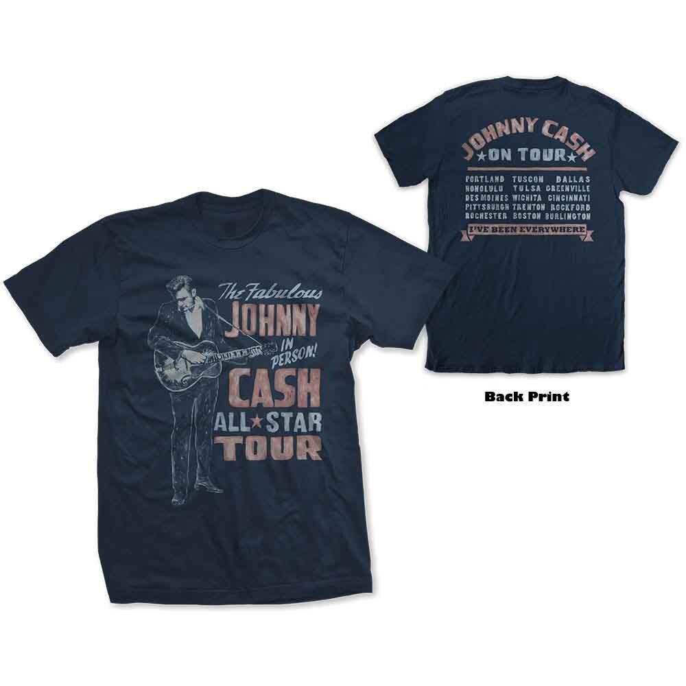 Johnny Cash JCTS14MN03 T-Shirt, Blue, Large