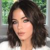 Synthetic Short Bob Wavy Wigs Black Brown Pink Wine Red Wig Shoulder Length Hair for Women Middle Part Heat Resistant Wig