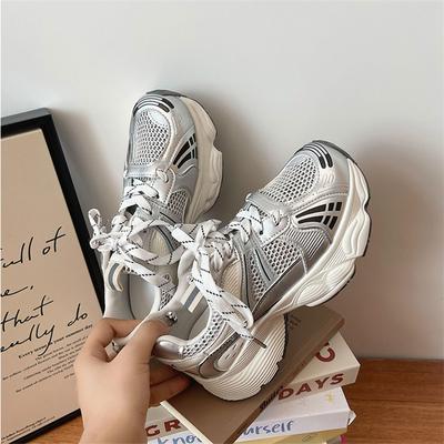 2024 Новые женские кроссовки цвета хаки, дышащая сетчатая спортивная обувь, повседневная женская обувь на шнуровке, весна-осень, кроссовки, мода