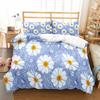 Daisy Duvet Cover Set White Floral Pattern Bedding Set Romantic Leaves And Flower Comforter Cover Full Queen For Girl Women Teen