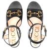 Gucci Кожаные сандалии на одной ремешке с пряжкой-уздечкой 12 см Женские Черные 674776 BKO00 1000