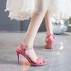 Large Size 45 Women's Sandals 2024 Summer High Heels Fashion Open Toe Sandals Buckle Party Shoes Sexy Thin Heels Wedding Shoes
