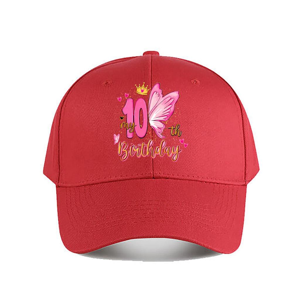 th Birthday Pink Butterfly Crown Glitter Baseball Cap Fashion Unisex Sunhat Womens Outdoor Sports