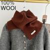Модный женский вязаный шарф однотонный зимний снуд под кашемир, женский теплый плотный унисекс бандана платок на шею платок