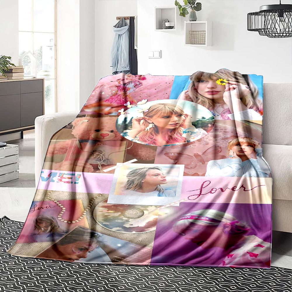Taylor Swift Lover Album Artwork Blanket Soft Throw Blanket For Home Bedroom Bed Sofa Travel Office Solid Christmas Blanket