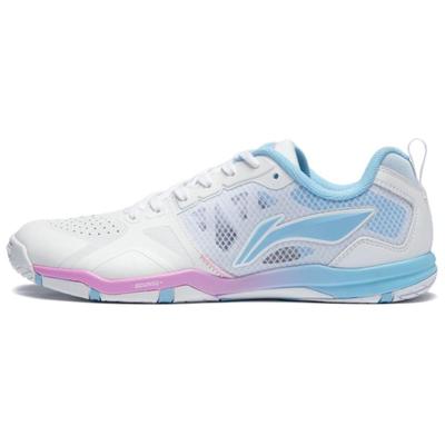 Li Ning Обувь для настольного тенниса с амортизацией, износостойкая, низкая, унисекс, белая с синим APPU023-7