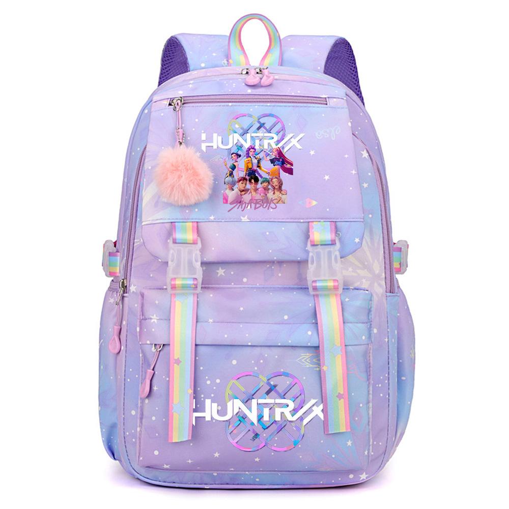 Anime K-Pop Demon Hunters Printed Large Capacity Waterproof Backpack Teenger Student Girl Boy Schoolbag Bookbag Women Waterproof Travel Bag Rucksak