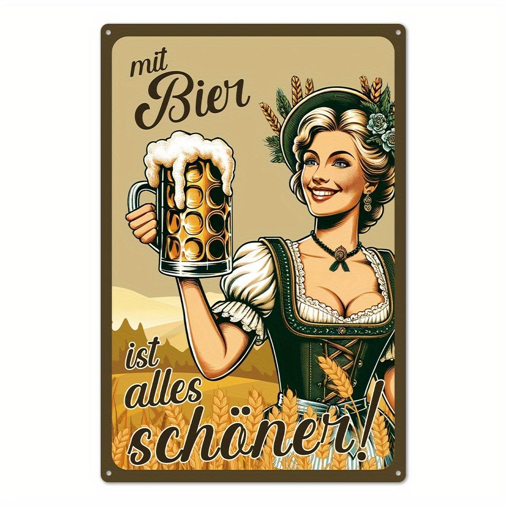 HD Металлическая жестяная табличка Немецкая Баварская Пивная Девушка Mit Bier ist alles schner Ретро Металлическая Пластина Постер для Бара Паба Мужской Уголок Декор