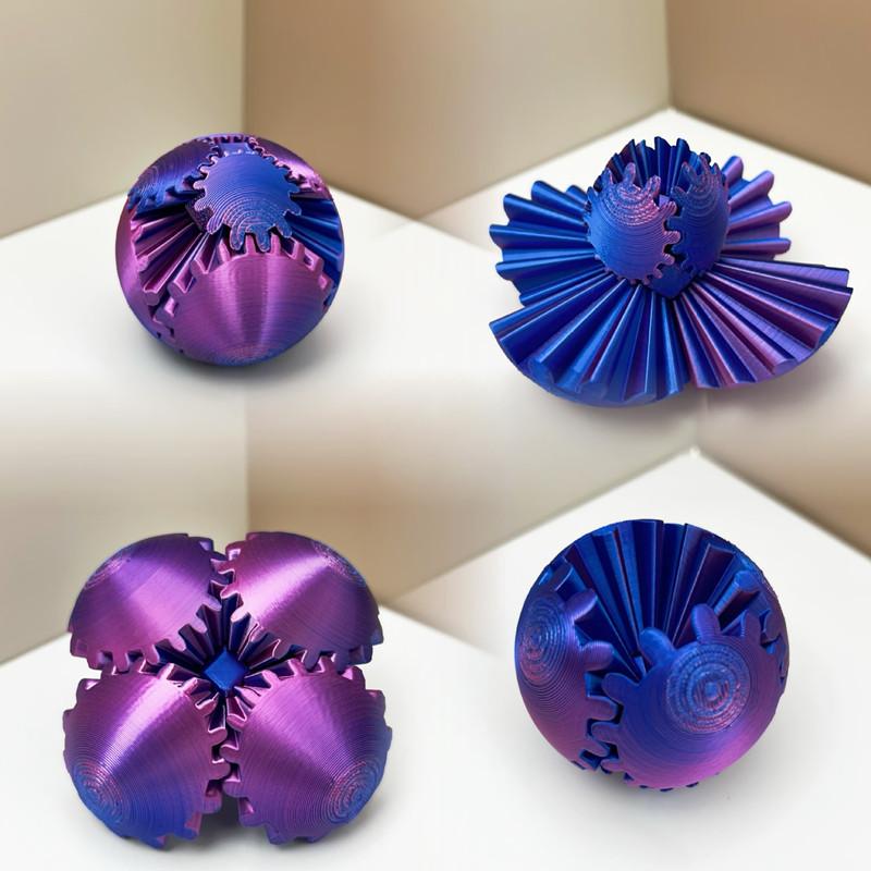 3D Печатный Цветной Креативный Шарик-Шестеренка Fidget Игрушка Для Детей Вращающаяся Снятие Стресса