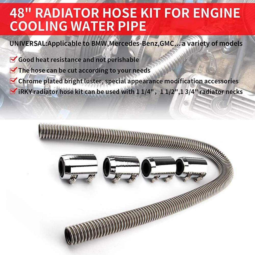 Комплект шлангов радиатора 24" 36" 48", комплект гибких шлангов радиатора из нержавеющей стали с зажимом для крышки