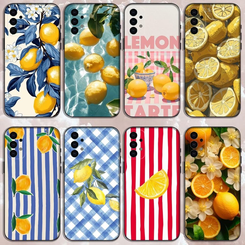 Фруктовый лимонный Рисунок Чехол для Телефона Для Samsung Galaxy A13,A21s,A22,A31,A32,A52,A53,A71,A80,Мягкий Черный Корпус