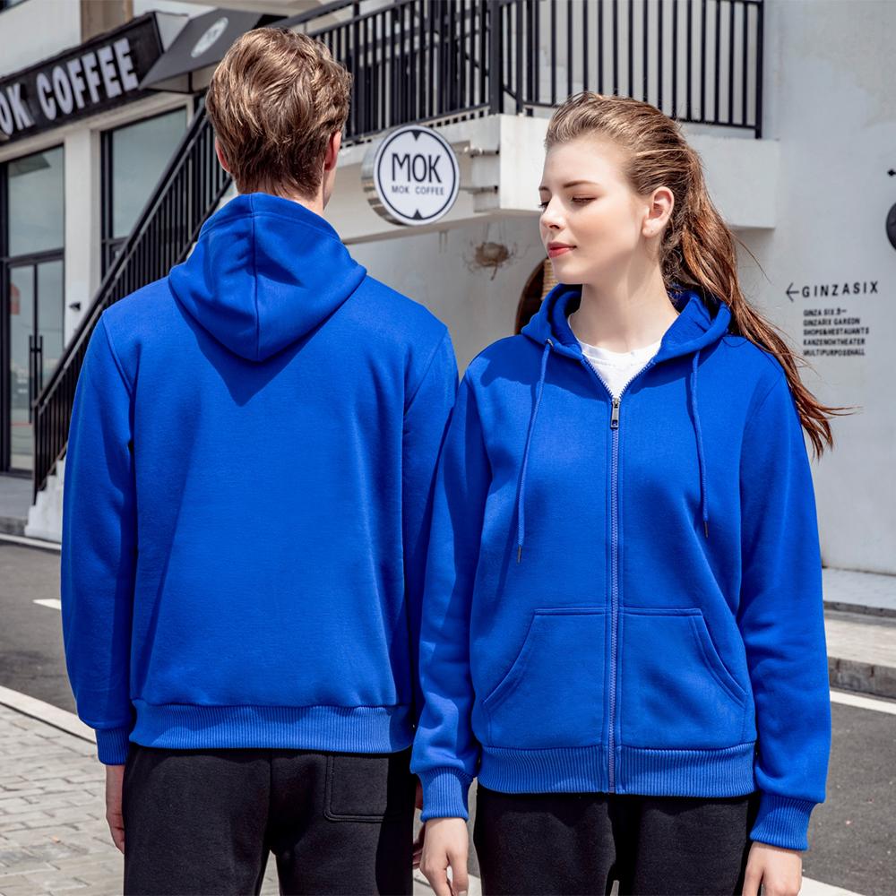 Autumn and Winter Fleece Hooded Long Sleeved Sweatshirt,Couple Tshirt, Casual and Comfortable, Solid Color, Versatile, Unisex, Thick and Warm