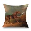 Horse Oil Painting Home Modern Decoration Art Cotton Linen Sofa Throw Pillow Case Lovely Mane Foal Pony Car Seat Cushion Cover