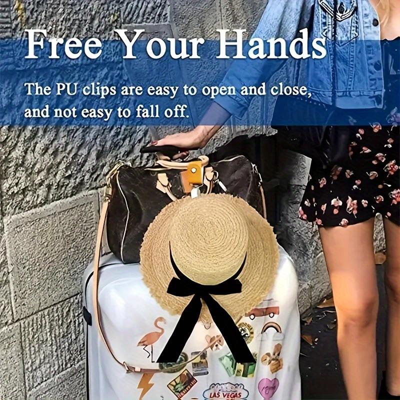 Дорожная легкая солнцезащитная шляпа с зажимом для рук, рюкзак из искусственной кожи, сумка на плечо, зажим для шляпы, мини-прочные дорожные аксессуары