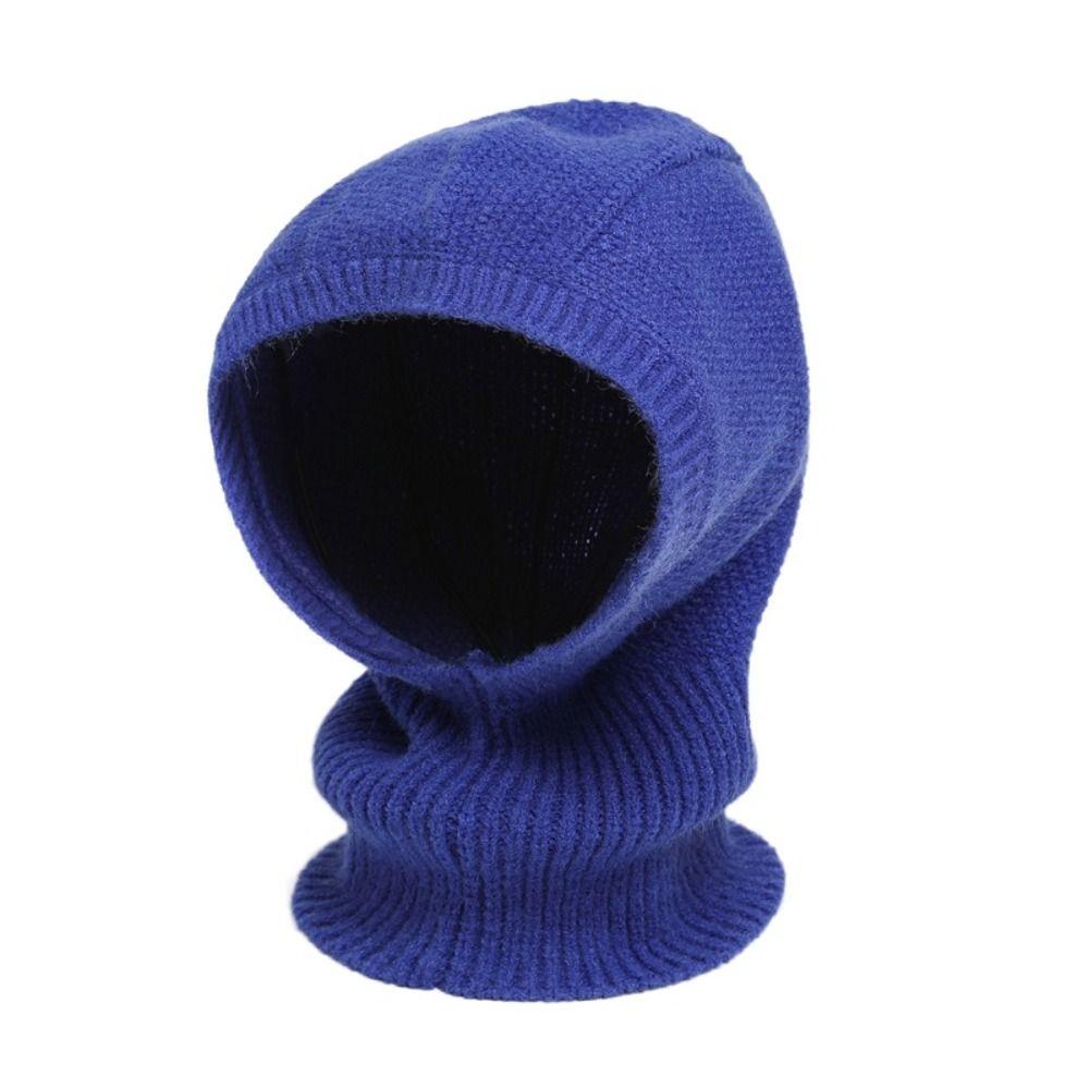 Woolen Balaclava Hat Windproof Neck Collar Beanies Cap Casual Knitted Hooded Cap Male/Female