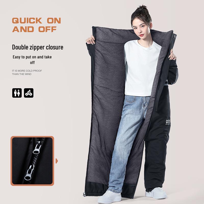 Ветровка для электровелосипеда Bemei с флисовой подкладкой, водонепроницаемая - Зимняя теплая, ветрозащитная, утолщенная, двухсторонняя.