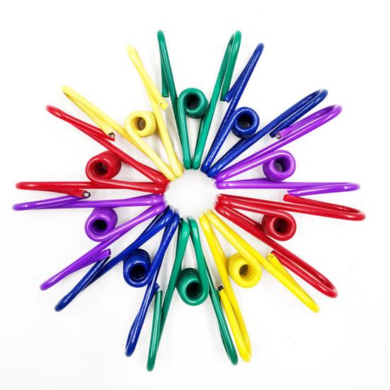 30Pcs Colorful Metal Clips Rust-Proof Corrosion Resistant Non-Slip Reusable Multi-Colored PVC Coated High Elastic Strength Photo Display Clips