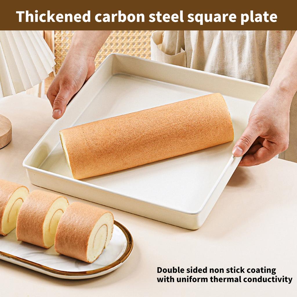 Square Baking Pans Nonstick Cake Moulds Carbon Steel Cake Baking Tray Carbon Steel Texture Kitchen Bakeware for Baking