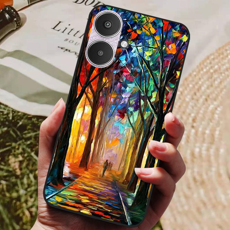 For Xiaomi Redmi 13C 5G Case Redmi13C Cool Painted Silicone TPU Soft Cover for Xiaomi Redmi 13C 5G Cases Black Protective Shells