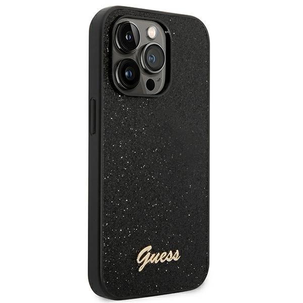 Guess Guhcp14Lhggshk Iphone 14 Pro 6.1 Black/Black Hard Case Glitter Script