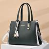 Fashionable Pu Leather Mom Tote Bag Stylish Color Block Design Versatile Medium Size Handbag With Soft Handles For Everyday Use