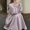 Plus-Size Long Sleeve Doll Collar French Dress Women's Early Autumn Slimming Flattering Maxi Dress