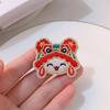 Embroidery Children Red Hairpin Lion Dance Ancient Style Hairpin Sweet Hanfu Hair Sticks  Baby