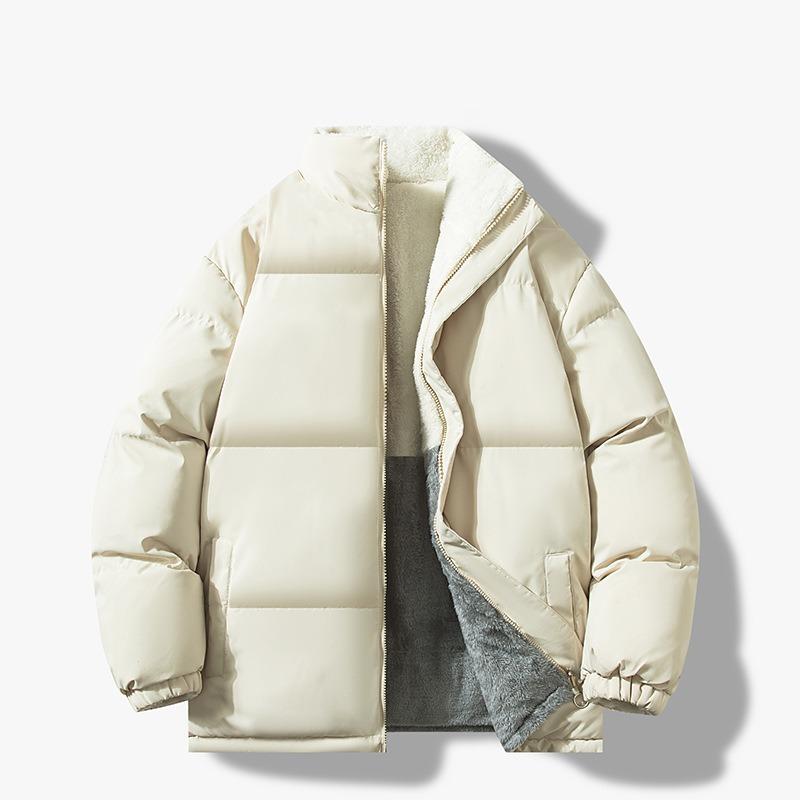 Мужская куртка из хлопка с пухом ягненка, вельветовая зимняя двусторонняя куртка из хлопка с флисом и утолщенная куртка из хлопка