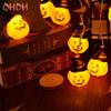 Хэллоуин Украшение Тыквенная Гирлянда Портативная Светодиодная Гирлянда Праздничные Огни Украшения Уличные Внутренние Домашние Вечеринка Декор