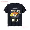 Stylish Black T Shirt With Bold Circular Fish Festival Text Vintage Graphic Casual Stretched Soft Homme Streetwear