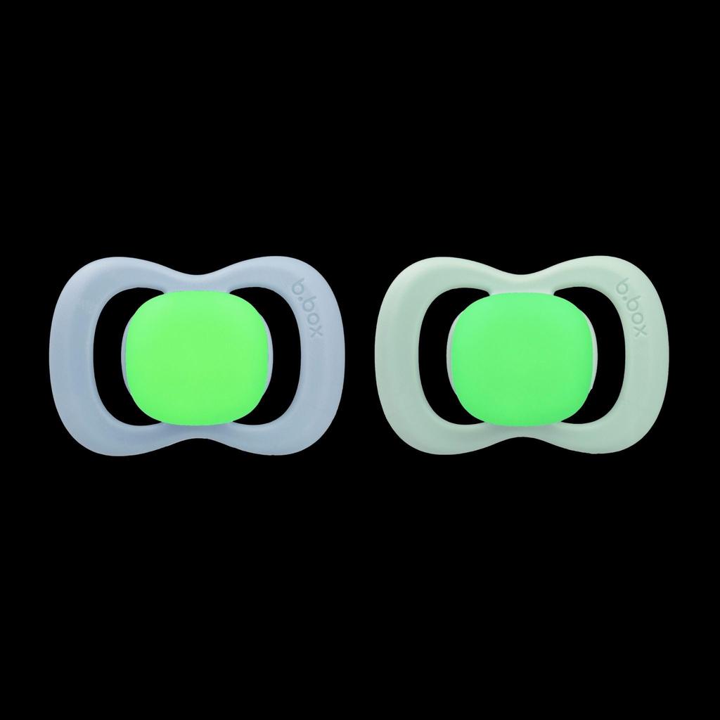 Светящаяся силиконовая пустышка в подарок для новорожденных b.box Babies, [подлинная] Sky/Sage 6m+