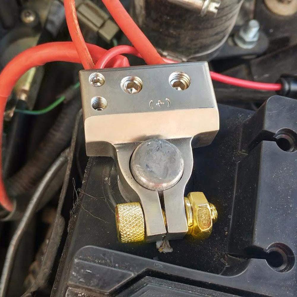 Отрицательная клемма Положительная клемма Автомобильный аккумулятор Клеммный зажим Соединительный комплект Позолоченный адаптер Комплект автомобильных аксессуаров