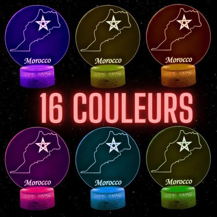 Lampe de Chevet 3D - Veilleuse LED - Multicolore - Tactile - Télécommande incluse