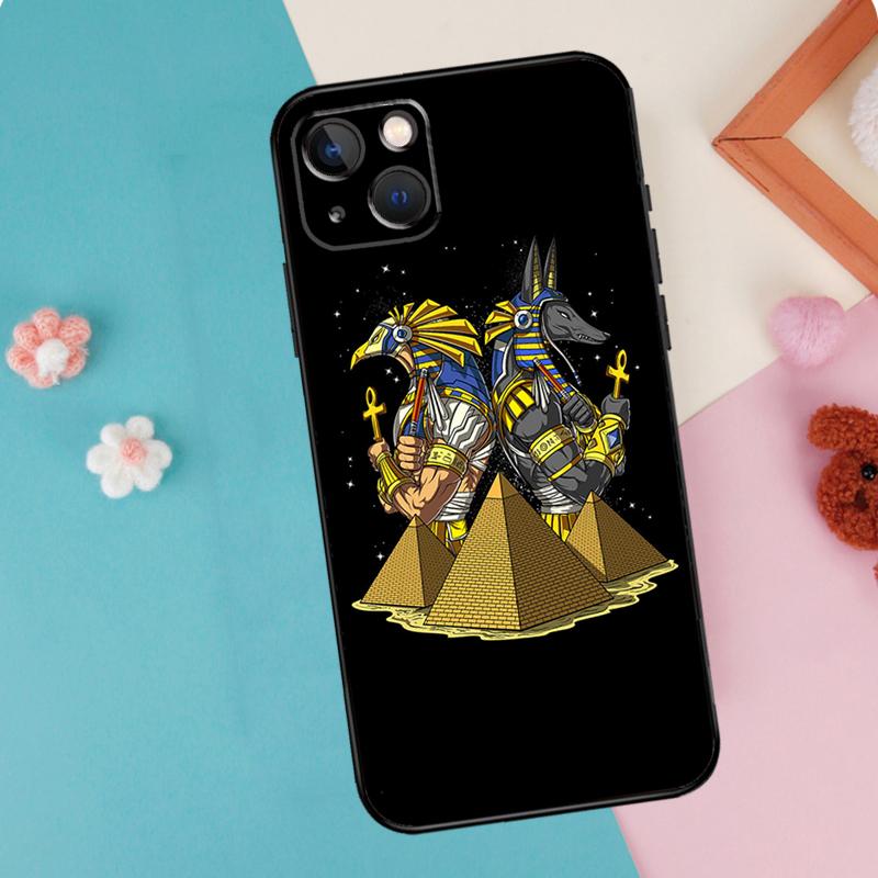 Egypt Nefertiti Anubis Ankh Phone Case For iPhone 16 15 14 13 11 12 Pro Max Plus Mini XR 16e Funda Silicone Back Cover