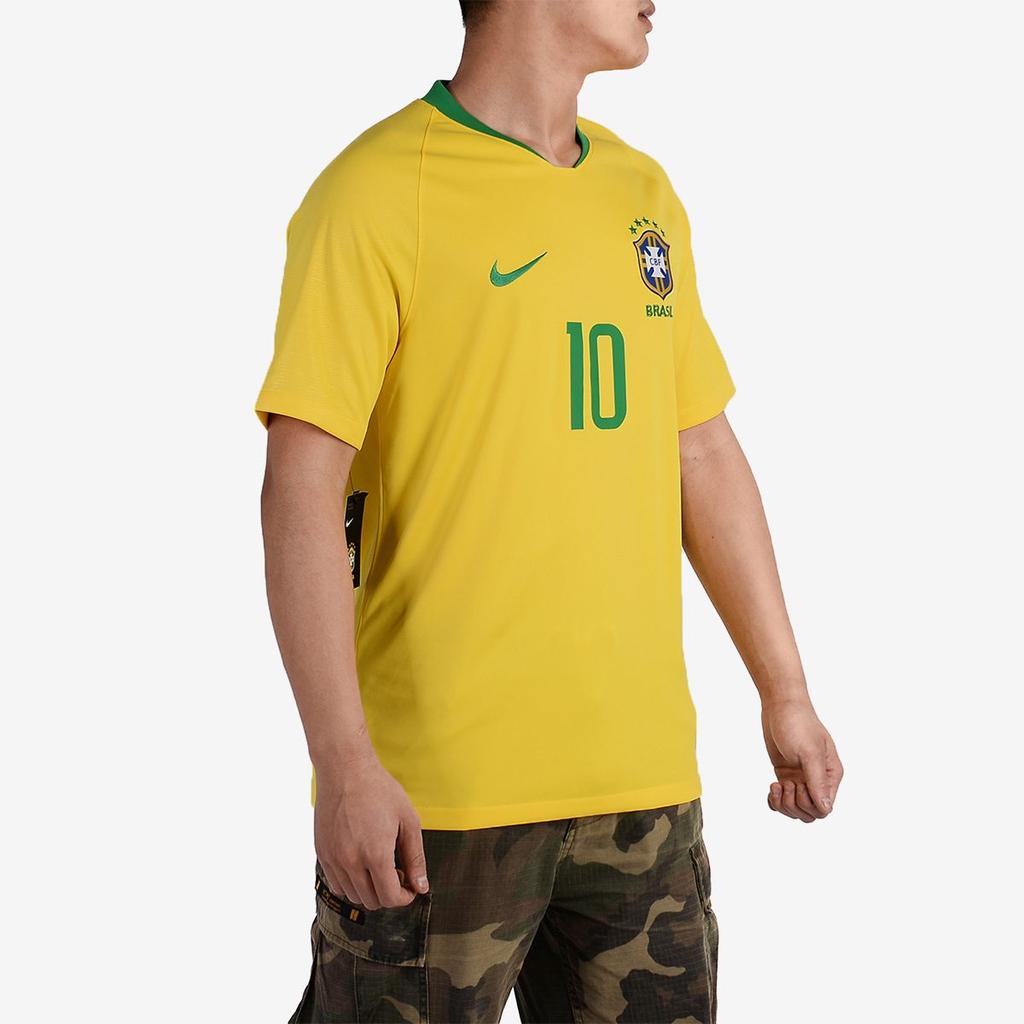 Nike Футбольная футболка, фанатская версия, Бразилия, Неймар, размер 10, мужская, желтая, BV3244-749