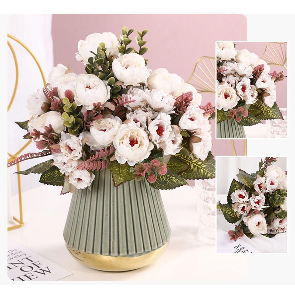 Anti-UV Wedding Arch Flower 9Heads Artificial Flower Vintage Simulation Rose  Home Decor
