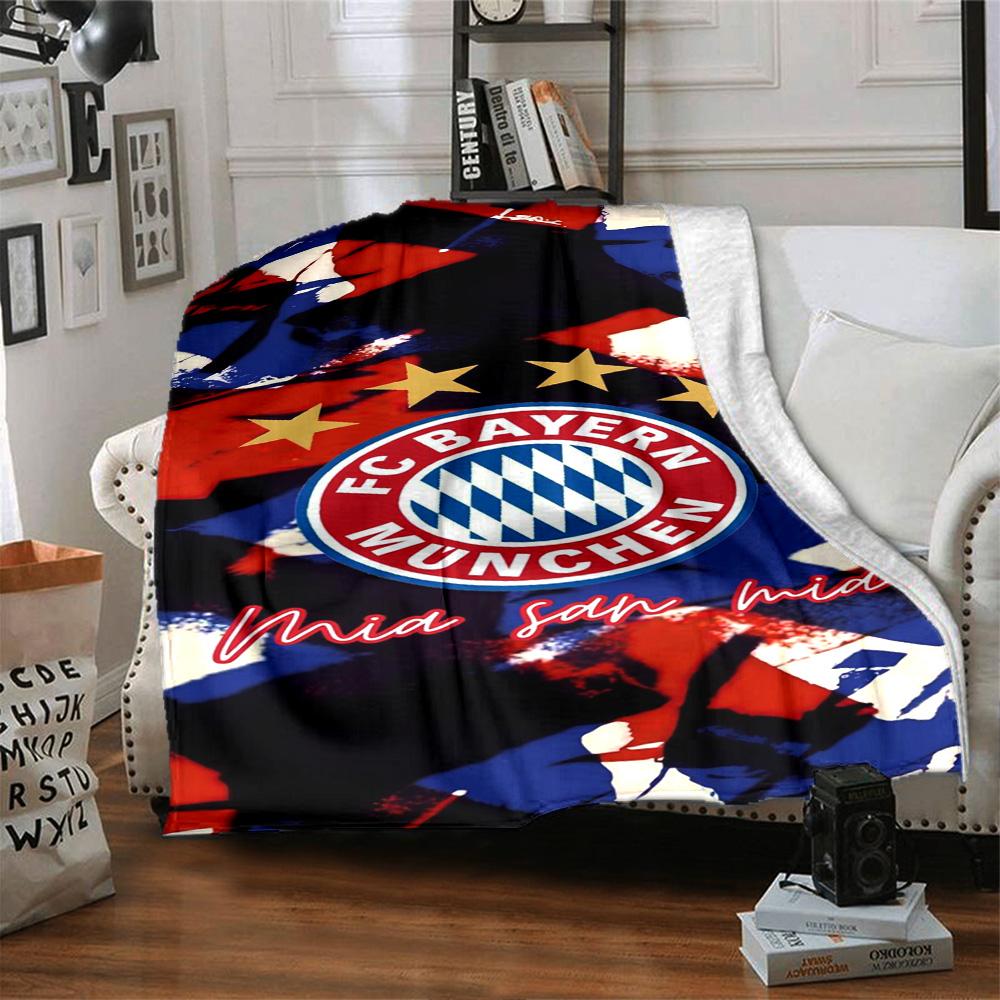 Bayern Munich Emblem Blanket Soft Warm Cozy Suitable for Office Bedding Couch Four Seasons Universal Playful Design Gift for Travel Home Birthdays