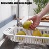 Retractable Drain Basket Over-the-sink Multifunction Food Grade Extendable Fruit Vegetable Washing Drainer Colander Strainer Bowl Tableware