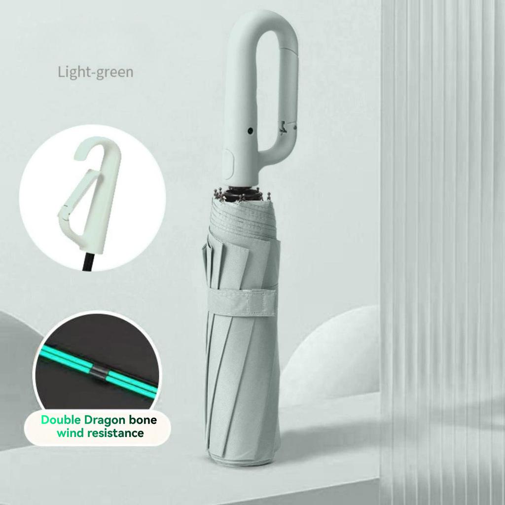 Ring buckle umbrella Ring buckle portable folding umbrella Automatic sunshade umbrella Rain or shine Light green