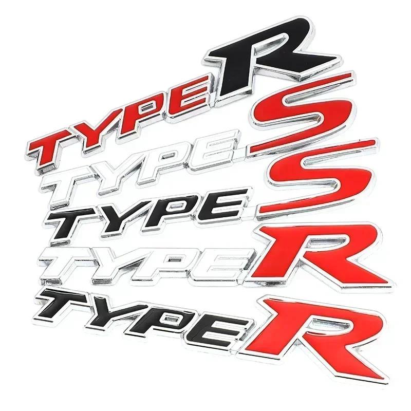 3D Metal Car Front Grille Emblem Badge Decals for Honda Type R Racing Type S Sport Logo Civic Accord CRV HRV CITY CRIDER Pilot