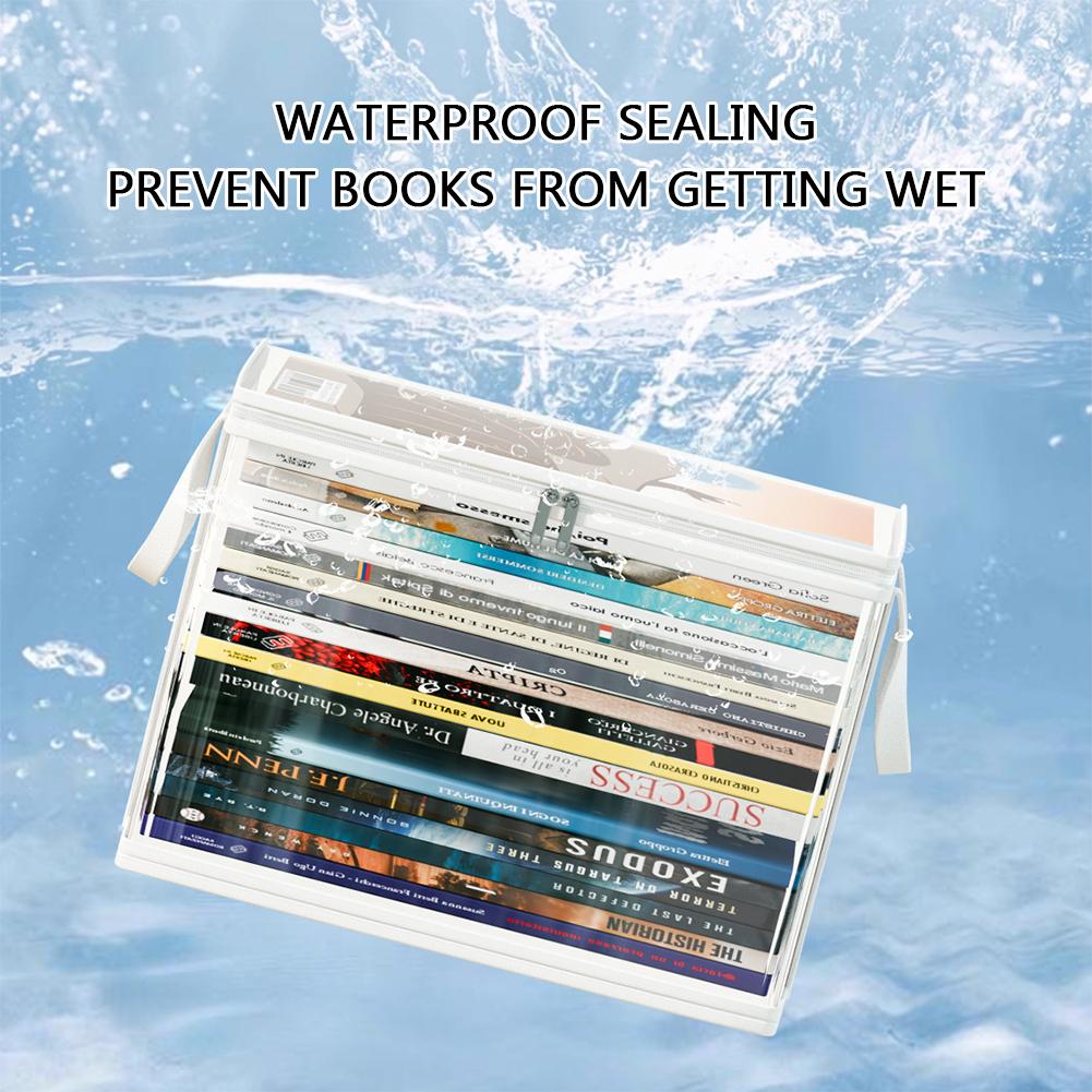 Waterproof Book Protector For Moving Reinforced Handles For Easy Portability Home/office Bookshelf Tidying