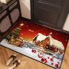 Merry Christmas Pattern Mat Outdoor Non-slip Easy To Clean Cat Rug Resistant Doormat Washroom Entrance Decor Washable Carpet