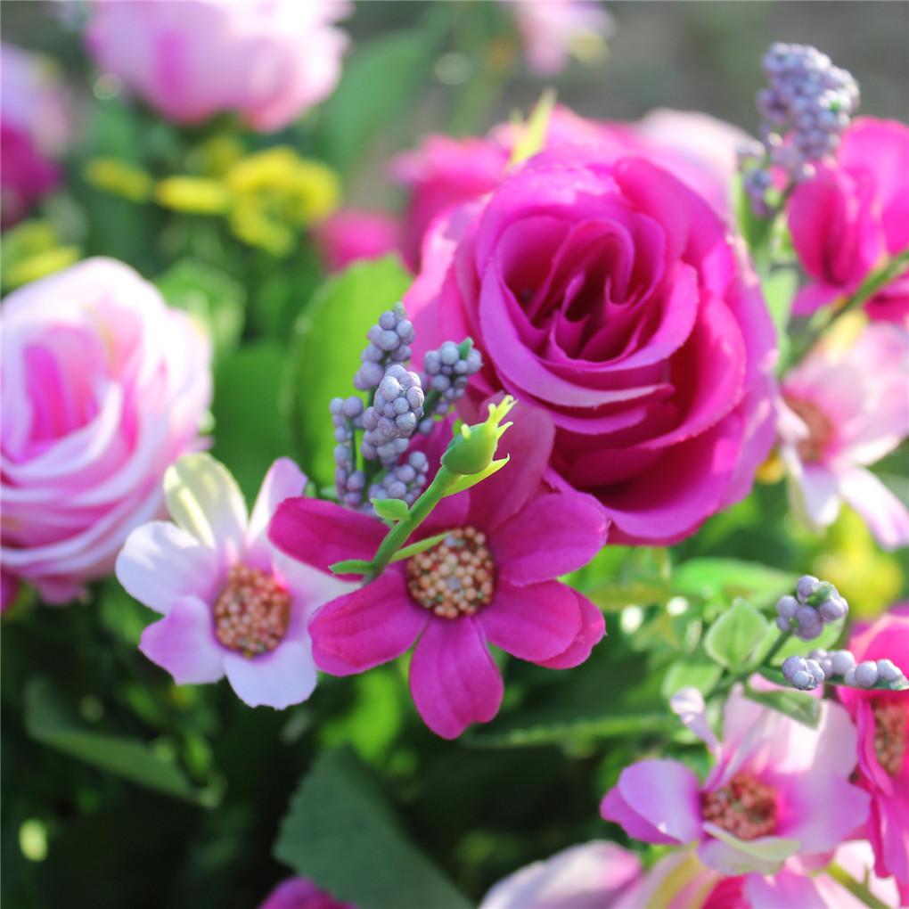 Букет из 10 искусственных роз, имитация декора, свадебный цветок из ткани