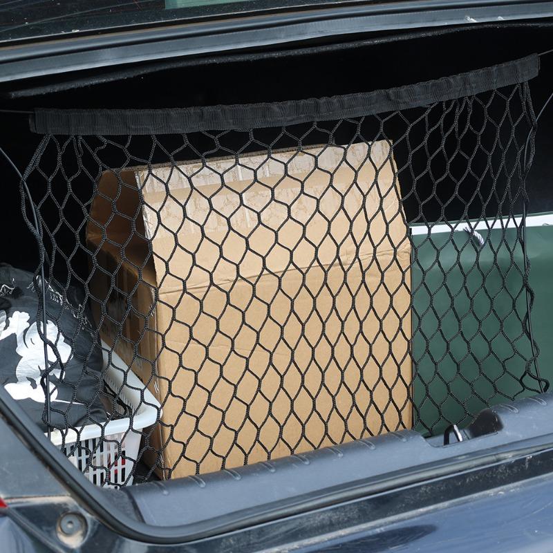 Car Trunk Storage Net Camping Cart Net Auto Trunk Sundries Fixed Netbag Handcart String Bag Elastic Pocket Mesh Car Accessories