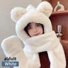 Зимняя бархатная утолщенная милая шапка с медвежонком, шарф, перчатки 3 в 1, теплые