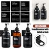 500ml Shampoo and Conditioner Dispenser with Wall Mounts ,with Labels,PET Soap Dispenser Bottles Pump for Hotel Home Bathroom
